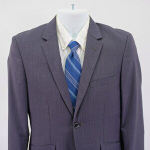 Lineage‎ Polyester Rayon Spandex Striped 2 Button Blazer 36S